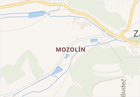 Mozolín v obci Koleč - mapa části obce