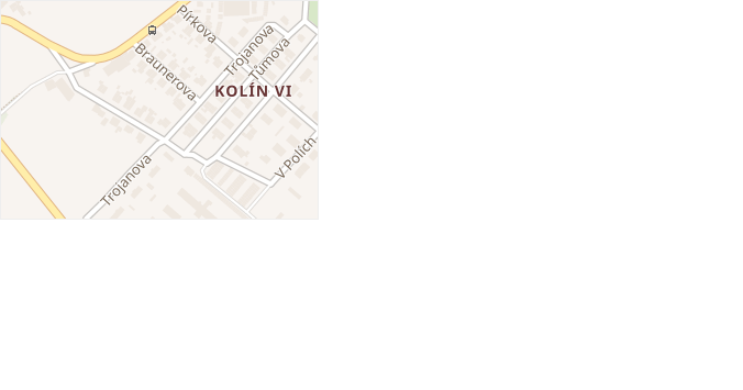 Braunerova v obci Kolín - mapa ulice