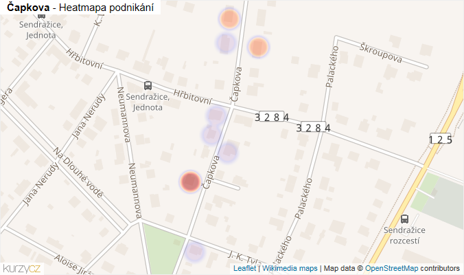 Mapa Čapkova - Firmy v ulici.