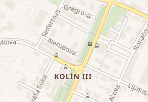 Čechovy sady v obci Kolín - mapa ulice