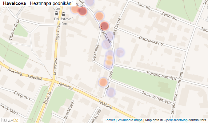 Mapa Havelcova - Firmy v ulici.