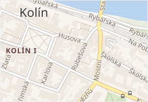 Husova v obci Kolín - mapa ulice