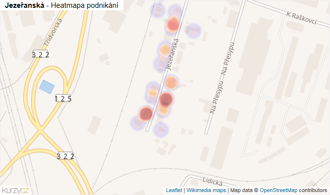Mapa Jezeřanská - Firmy v ulici.