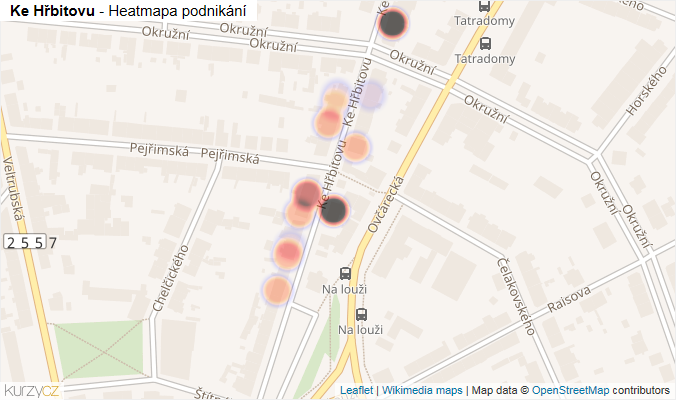 Mapa Ke Hřbitovu - Firmy v ulici.