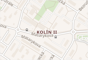 Kolín II v obci Kolín - mapa části obce