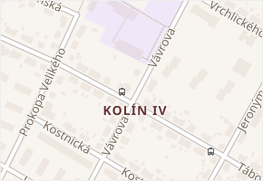 Kolín IV v obci Kolín - mapa části obce