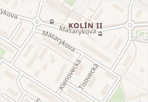 Masarykova v obci Kolín - mapa ulice