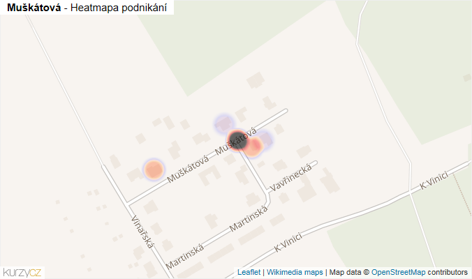 Mapa Muškátová - Firmy v ulici.