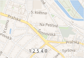 Na Petříně v obci Kolín - mapa ulice