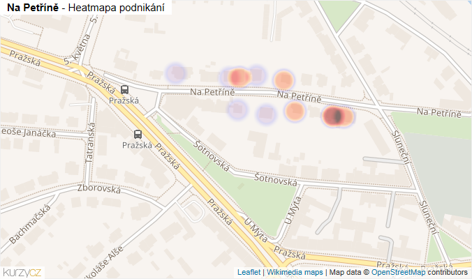 Mapa Na Petříně - Firmy v ulici.