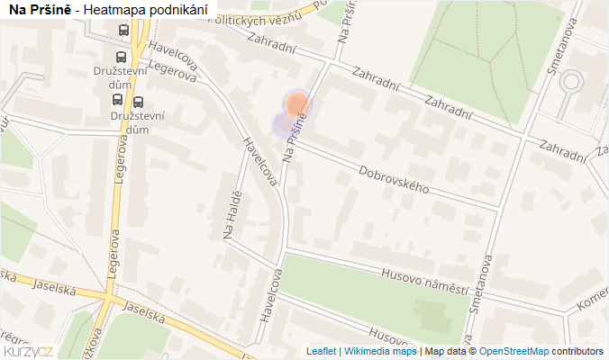 Mapa Na Pršíně - Firmy v ulici.