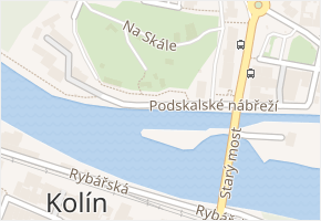 Podskalské nábřeží v obci Kolín - mapa ulice