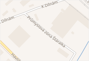 Průmyslová zóna Šťáralka v obci Kolín - mapa ulice