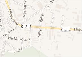 Říční v obci Kolín - mapa ulice