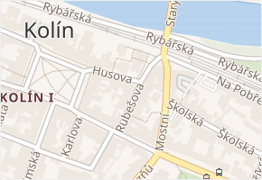 Rubešova v obci Kolín - mapa ulice