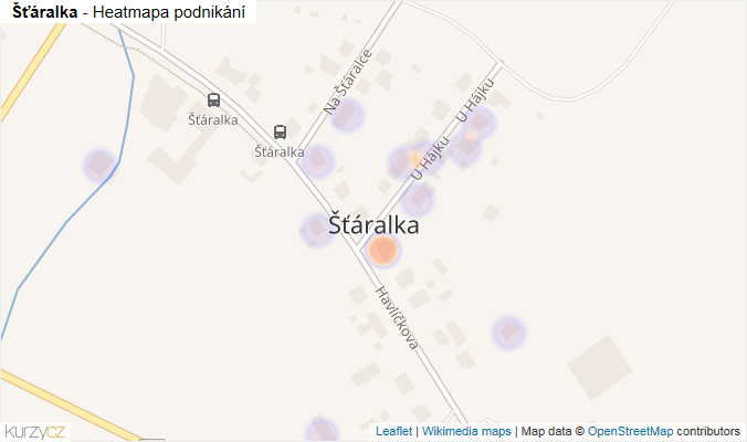 Mapa Šťáralka - Firmy v části obce.