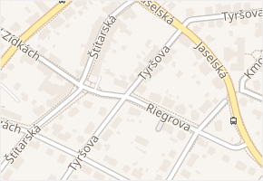 Tyršova v obci Kolín - mapa ulice