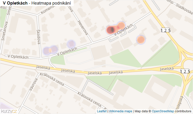Mapa V Opletkách - Firmy v ulici.