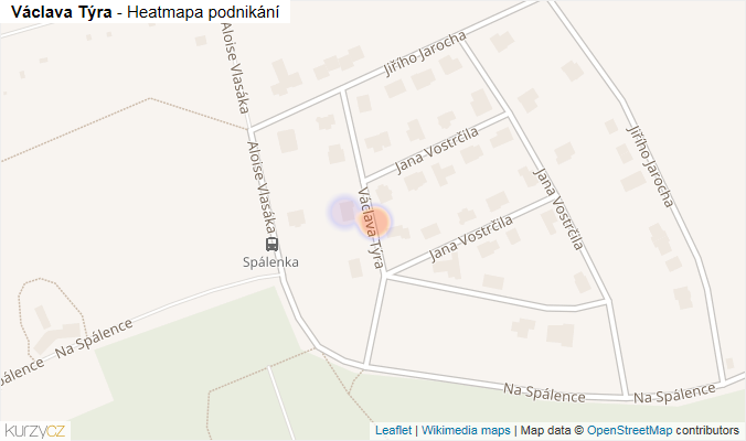 Mapa Václava Týra - Firmy v ulici.