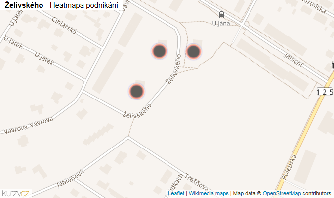 Mapa Želivského - Firmy v ulici.