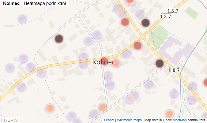 Mapa Kolinec - Firmy v části obce.