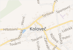 Náměstí v obci Koloveč - mapa ulice