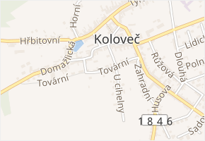 Tovární v obci Koloveč - mapa ulice