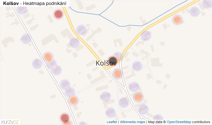 Mapa Kolšov - Firmy v části obce.