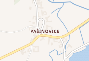 Pašinovice v obci Komařice - mapa části obce