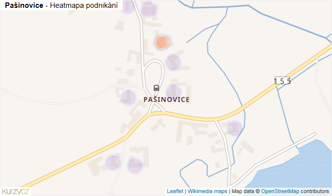 Mapa Pašinovice - Firmy v části obce.