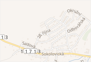 28. října v obci Komárov - mapa ulice
