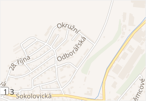 Odborářská v obci Komárov - mapa ulice