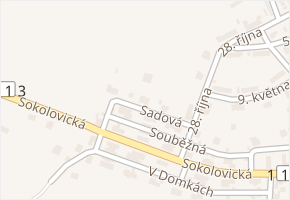 Sadová v obci Komárov - mapa ulice