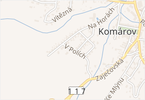 V Polích v obci Komárov - mapa ulice