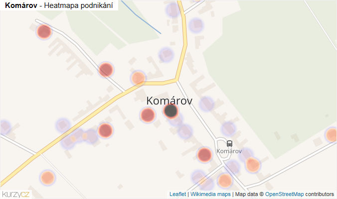 Mapa Komárov - Firmy v části obce.