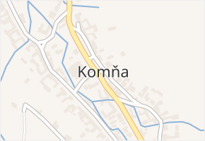 Komňa v obci Komňa - mapa části obce