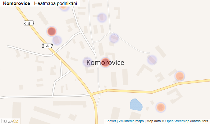Mapa Komorovice - Firmy v části obce.
