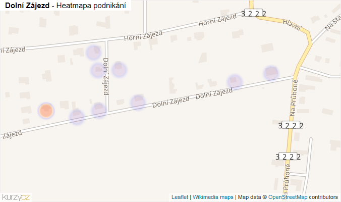 Mapa Dolní Zájezd - Firmy v ulici.