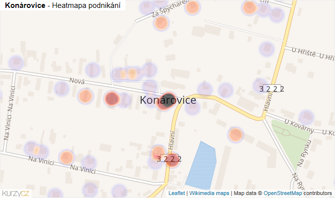 Mapa Konárovice - Firmy v části obce.