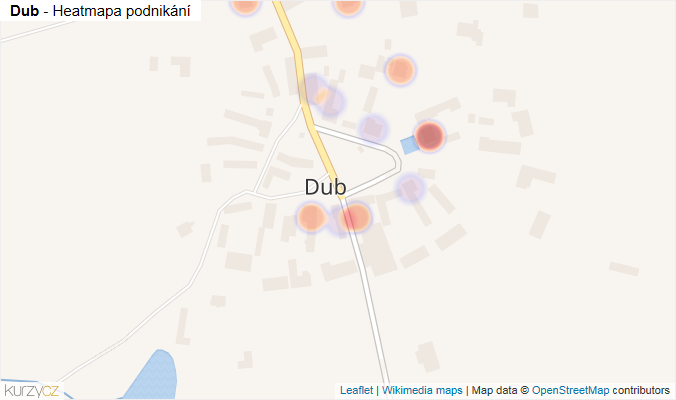 Mapa Dub - Firmy v části obce.