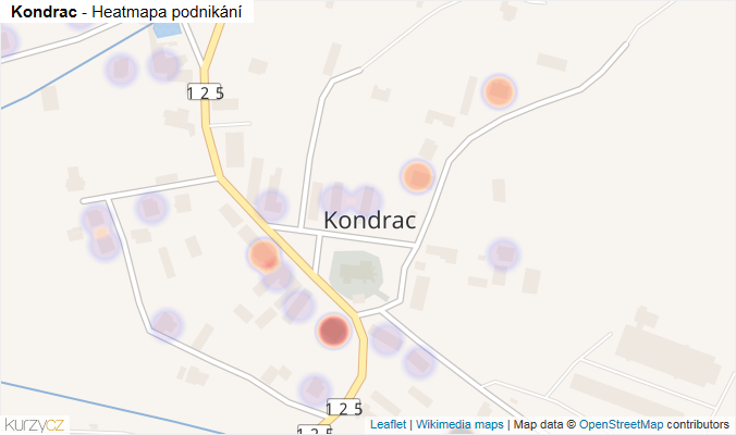 Mapa Kondrac - Firmy v části obce.