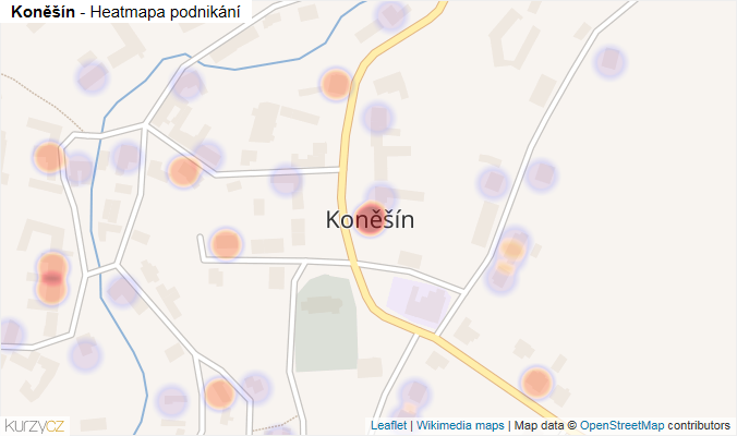 Mapa Koněšín - Firmy v části obce.