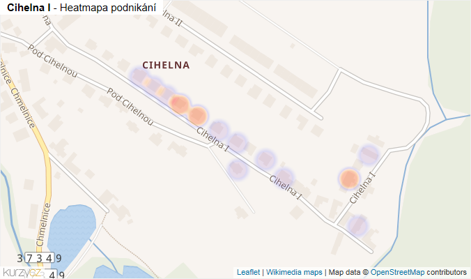 Mapa Cihelna I - Firmy v ulici.