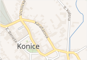 Karafiátova v obci Konice - mapa ulice