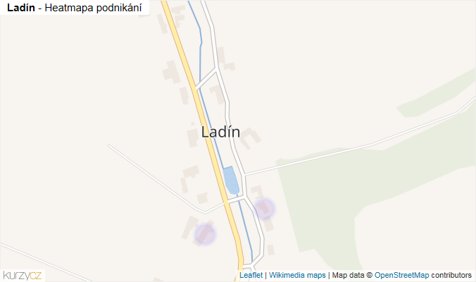 Mapa Ladín - Firmy v části obce.