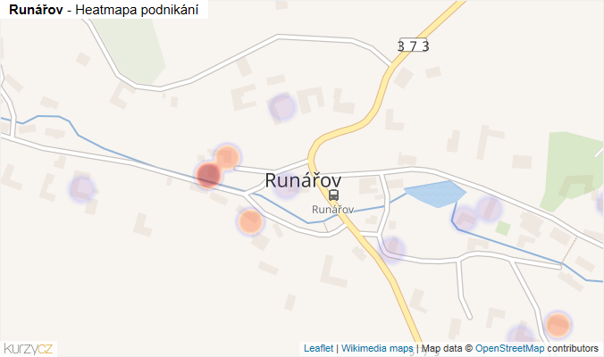 Mapa Runářov - Firmy v části obce.