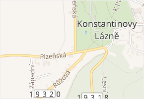 Plzeňská v obci Konstantinovy Lázně - mapa ulice