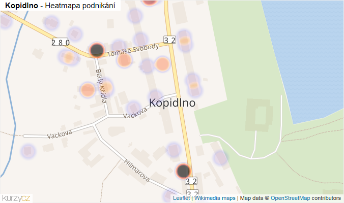Mapa Kopidlno - Firmy v části obce.