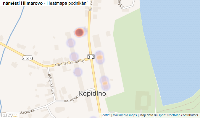 Mapa náměstí Hilmarovo - Firmy v ulici.