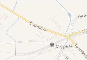 Švermova v obci Kopidlno - mapa ulice